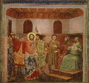 GIOTTO di Bondone jesus infor oversteprasten kajafas painting